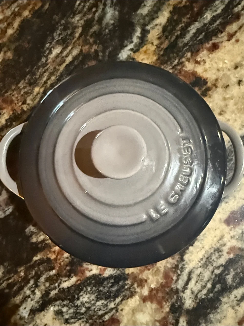 Le Creuset Gray to Dark Gray Covered Casserole